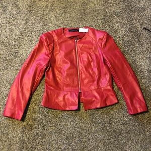 Red leather jacket